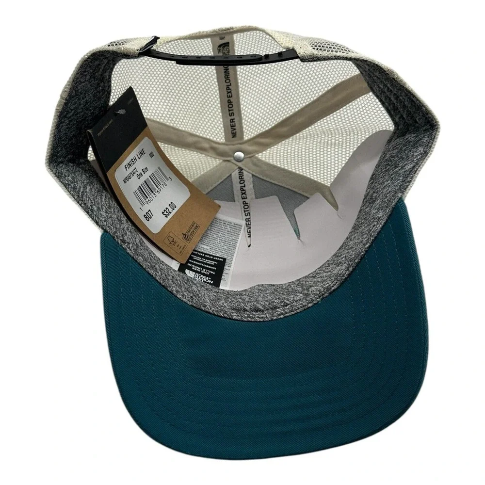 The North Face Mudder Trucker SnapBack Hat Cap Aqua Blue Mesh‎ One Size NWT